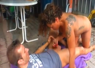 Tattooed mom bangs with a teener stepbrother